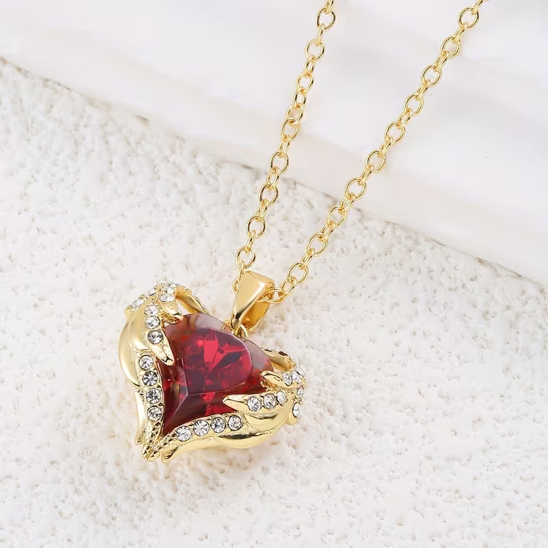 Collar Corazón | Rojo y Oro