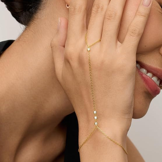 Pulsera de Mano con Cuentas | Oro