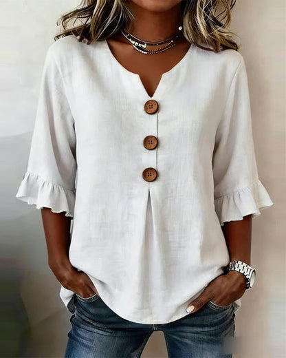 Sofia | Blusa abotonada con volantes