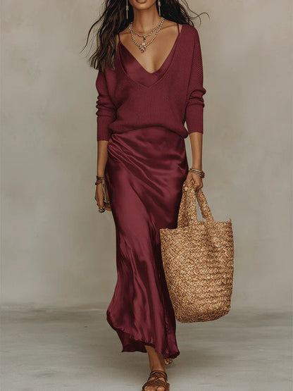 Alessia | Elegante vestido medio de satén