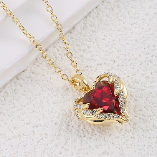 Collar Corazón | Rojo y Oro