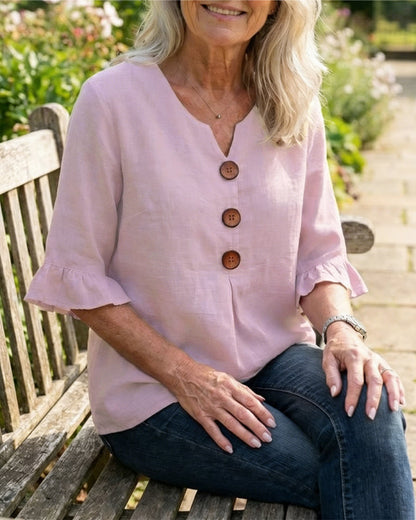 Sofia | Blusa abotonada con volantes
