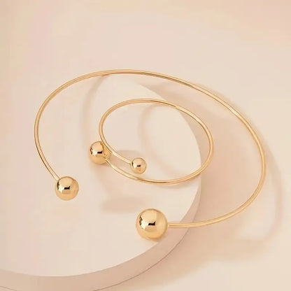 Set Minimalista de Gargantilla y Brazalete Glow | Oro