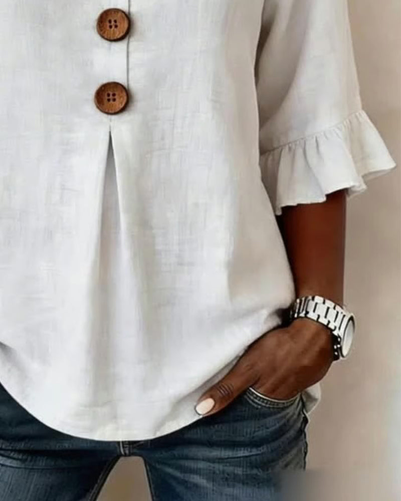 Sofia | Blusa abotonada con volantes