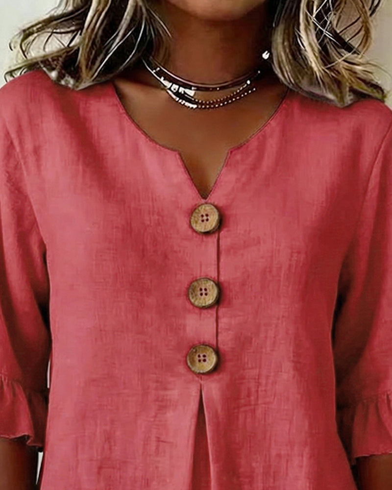 Sofia | Blusa abotonada con volantes