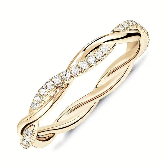 Anillo Ondas Brillantes | Oro