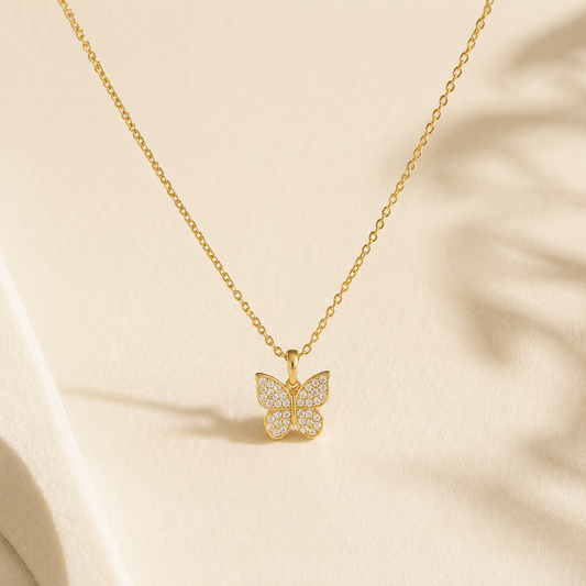 Collar de Mariposa Radiante | Oro