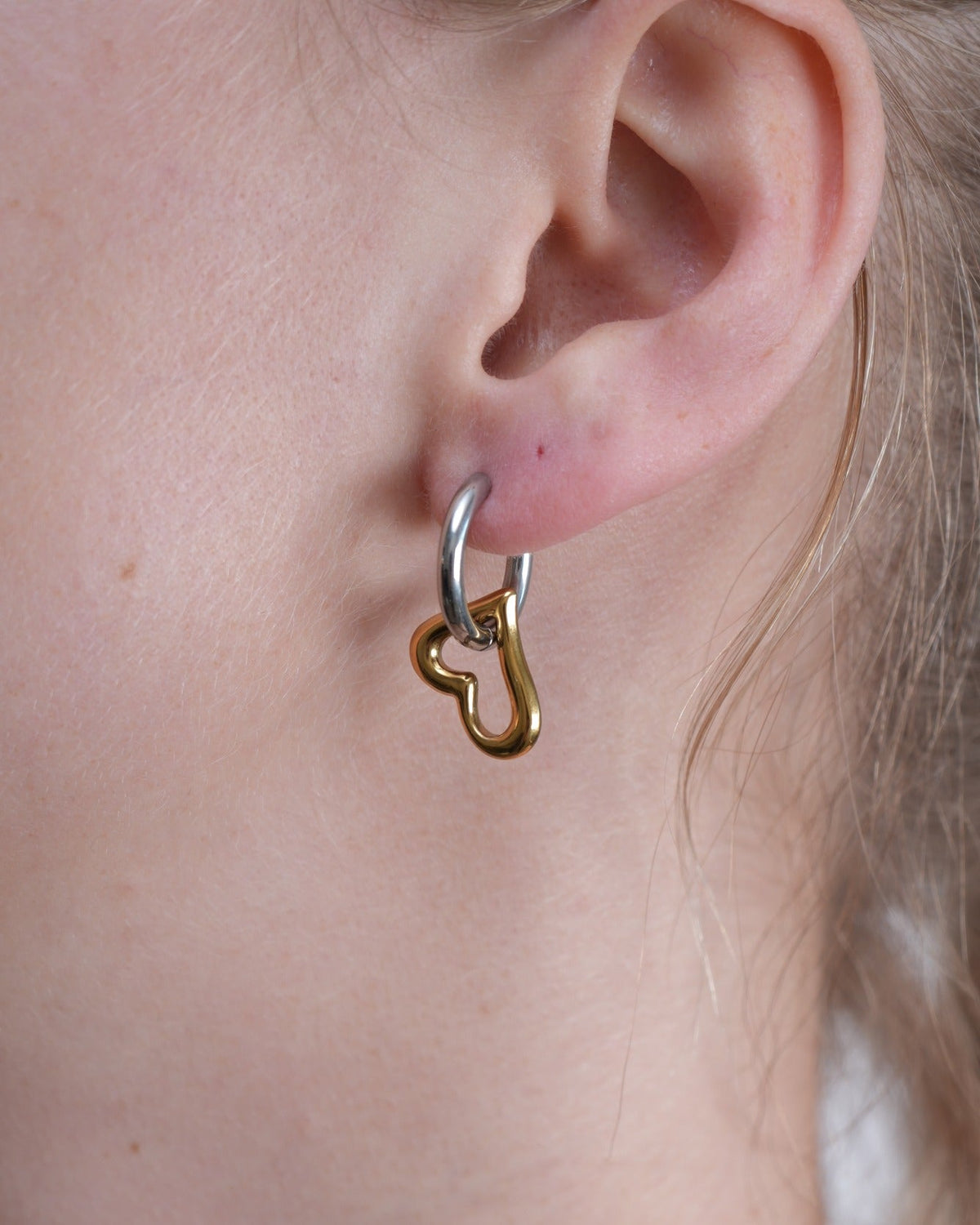 Mixed Hearts - Pendientes - Acero inoxidable