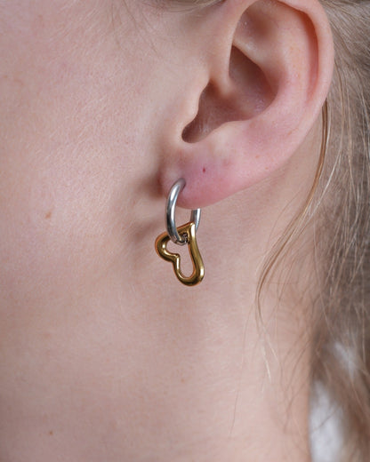 Mixed Hearts - Pendientes - Acero inoxidable