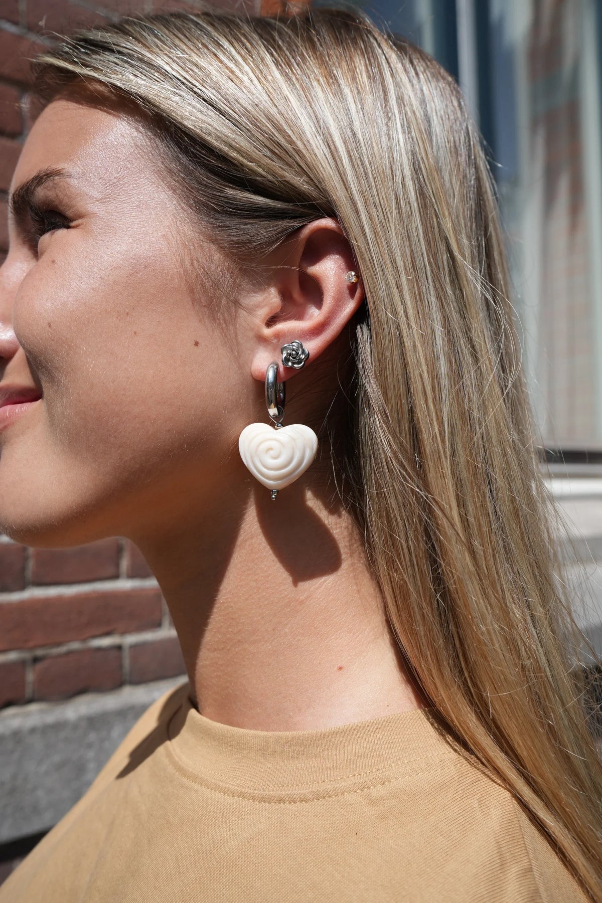 Janita - Pendientes - Pendientes de botón - Acero inoxidable