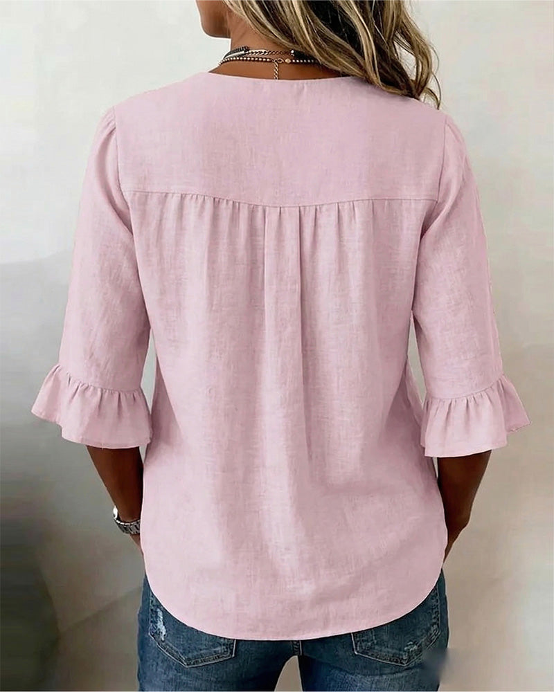 Sofia | Blusa abotonada con volantes