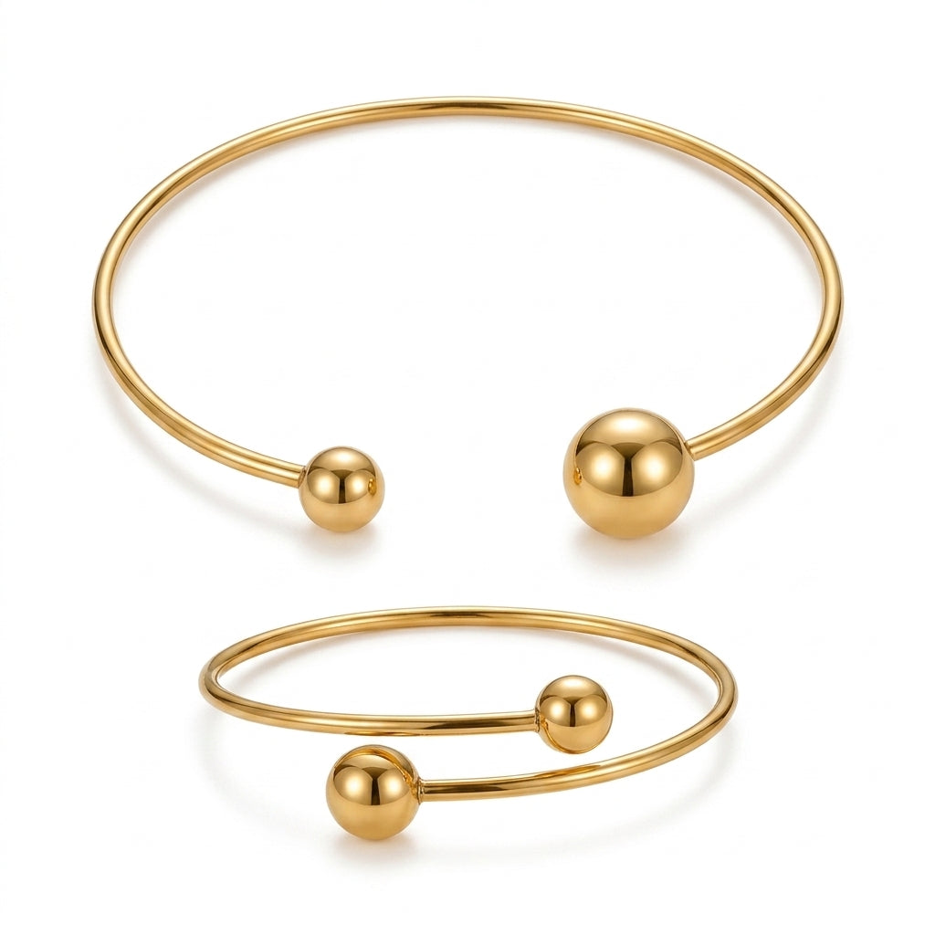 Set Minimalista de Gargantilla y Brazalete Glow | Oro