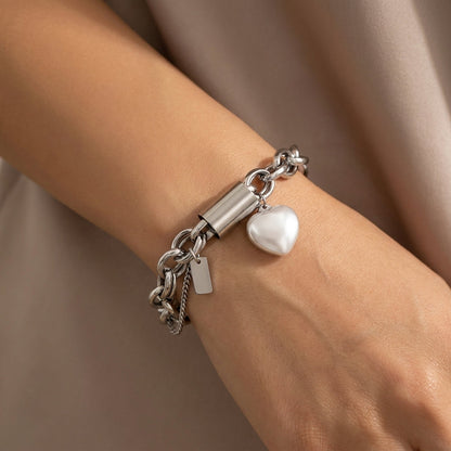 Pulsera Gruesa de Corazón | Oro
