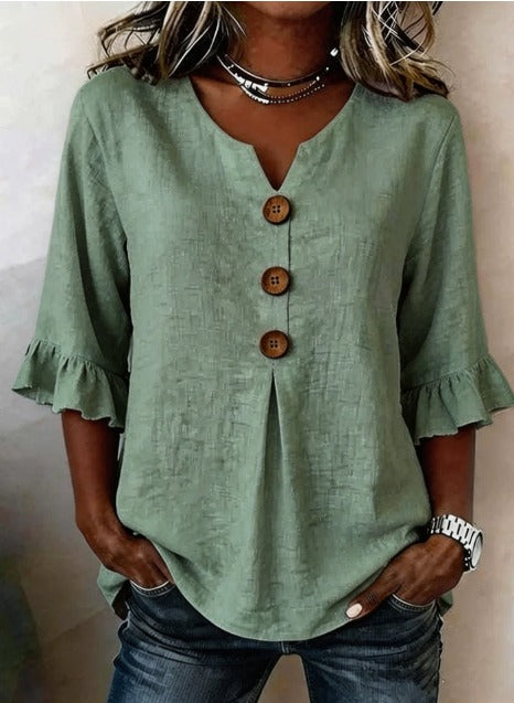 Sofia | Blusa abotonada con volantes