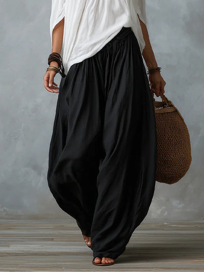 Top Bianco Off-the-Shoulder e Set di Pantaloni Lantern Larghi