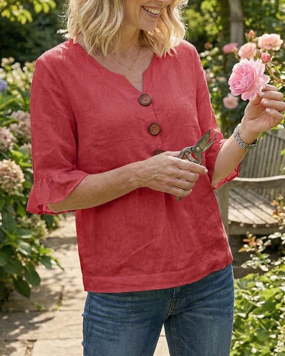Sofia | Blusa abotonada con volantes