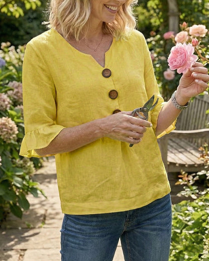 Sofia | Blusa abotonada con volantes