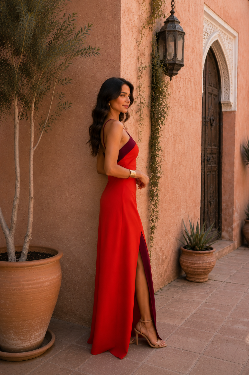 Vestido Largo Rojo con Escote Halter