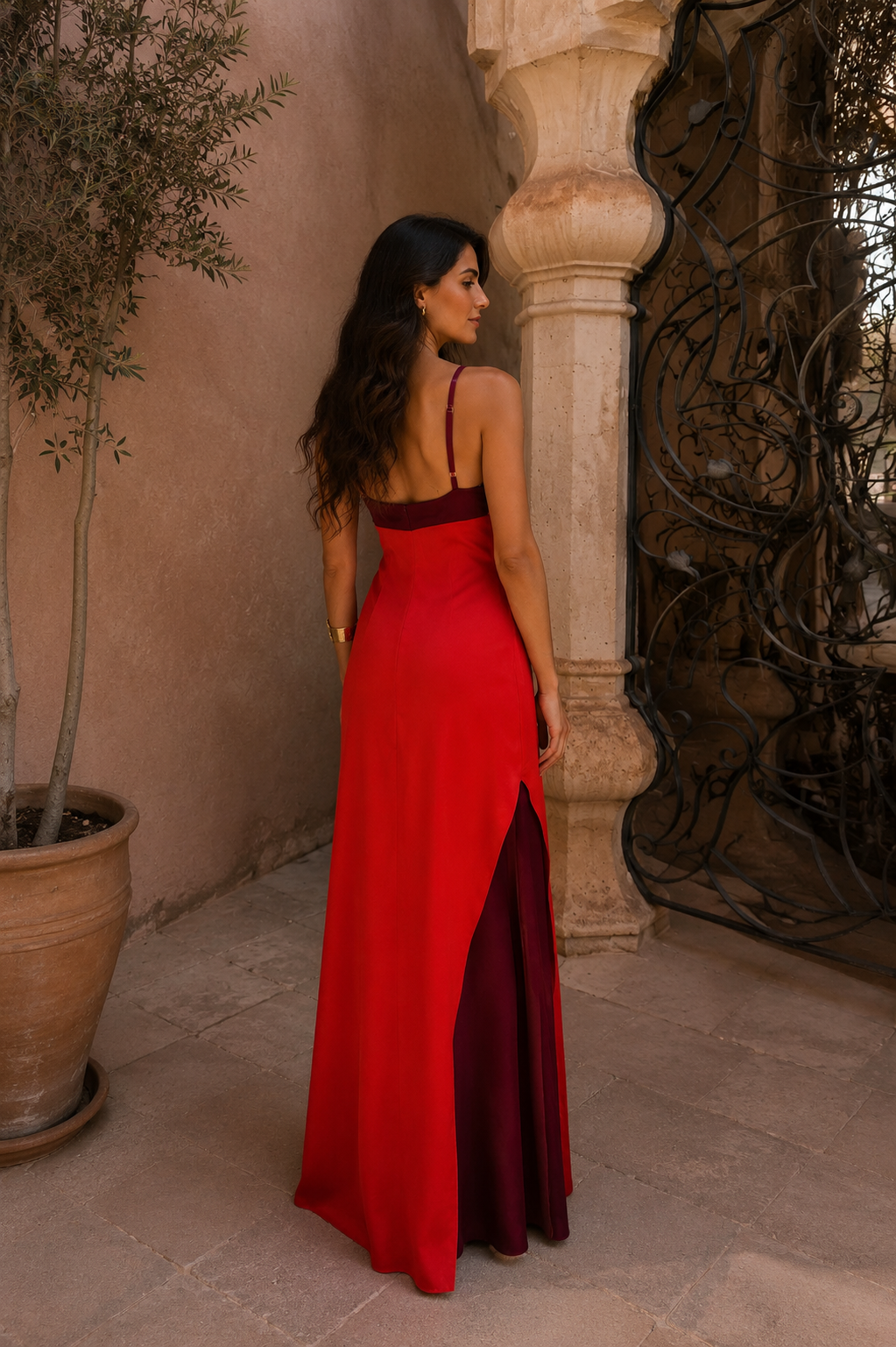 Vestido Largo Rojo con Escote Halter