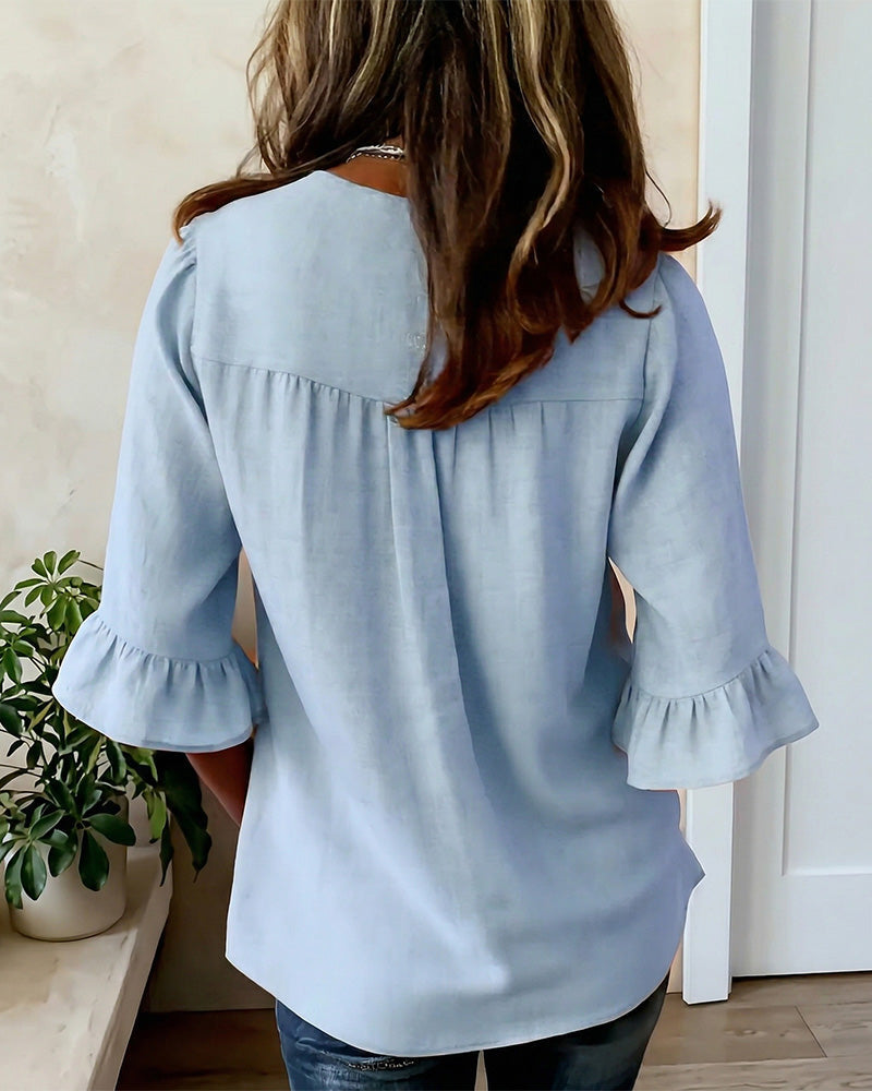 Sofia | Blusa abotonada con volantes