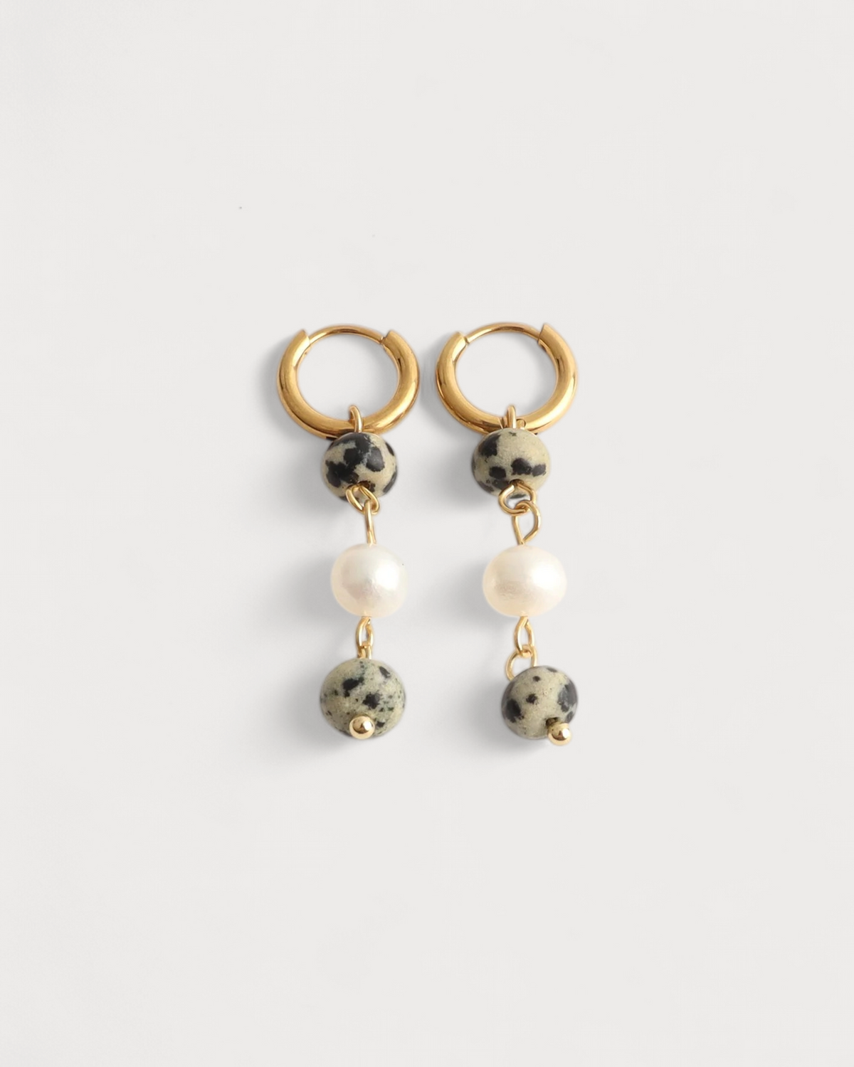 Ova - Pendientes - Piedra natural - Acero inoxidable