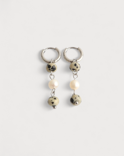 Ova - Pendientes - Piedra natural - Acero inoxidable