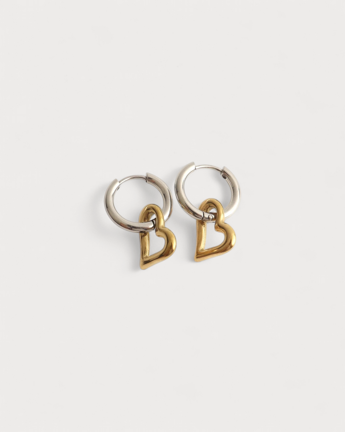 Mixed Hearts - Pendientes - Acero inoxidable